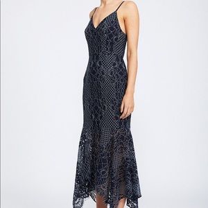 Shona Joy lace handkerchief Slip dress in navy, Retail $285, Size 4, Worn Once
